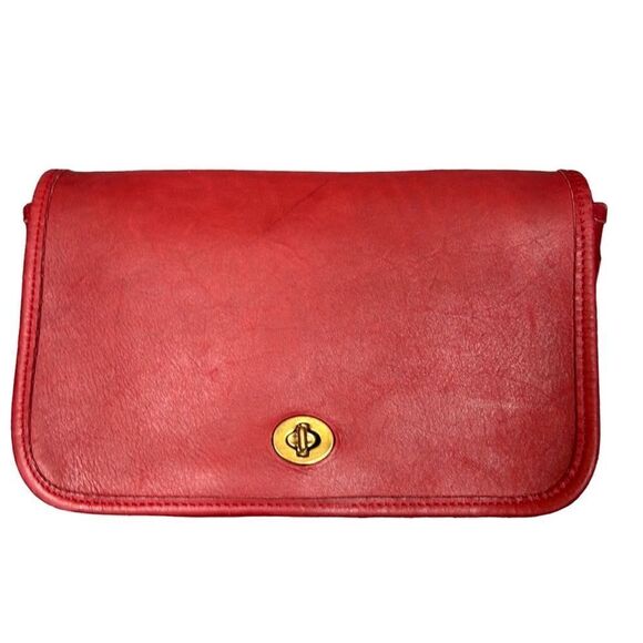 Coach Handbags - ISO Coach 9755 Red Vintage Penny Pocket Crossbody Strap & Hang Tag